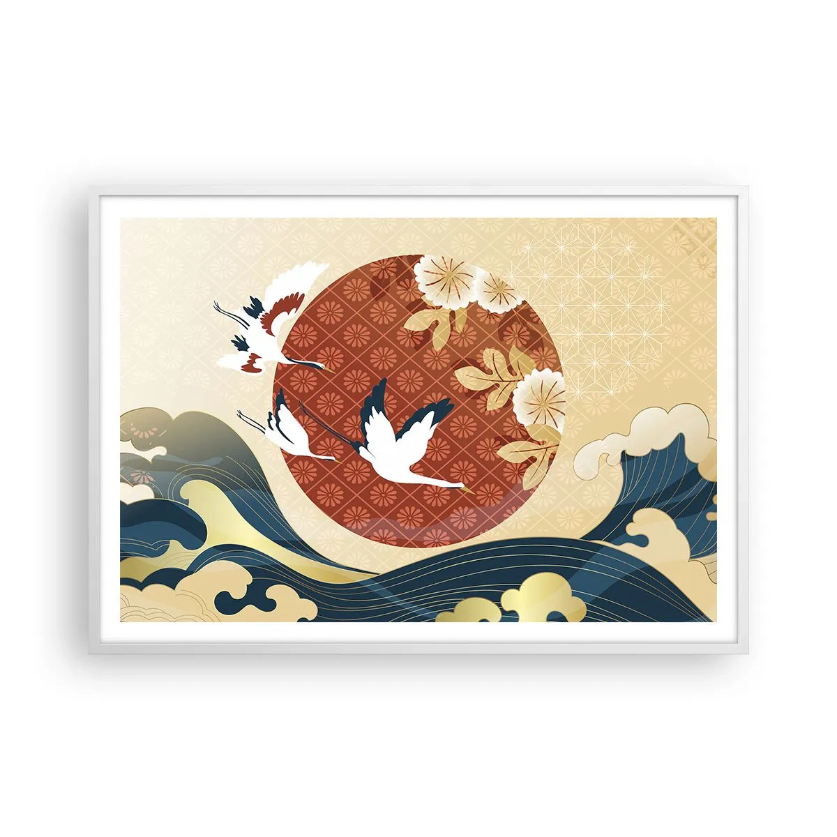 Poster in einem weißen Rahmen - Japanisches Märchen - 100x70 cm