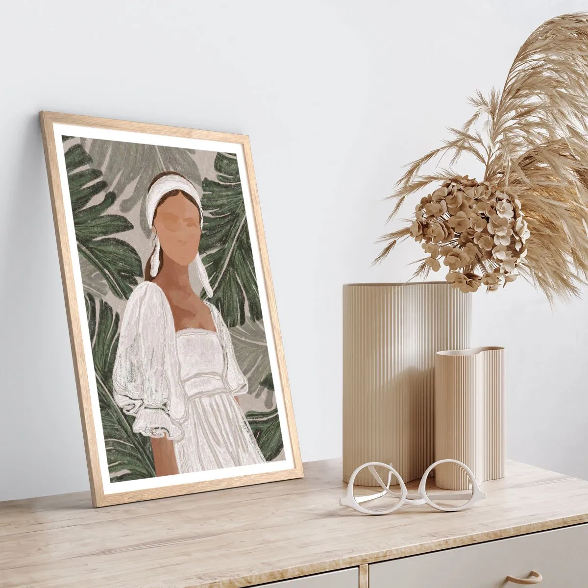 Poster in einem Rahmen aus heller Eiche - Exotisches Porträt - 70x100 cm