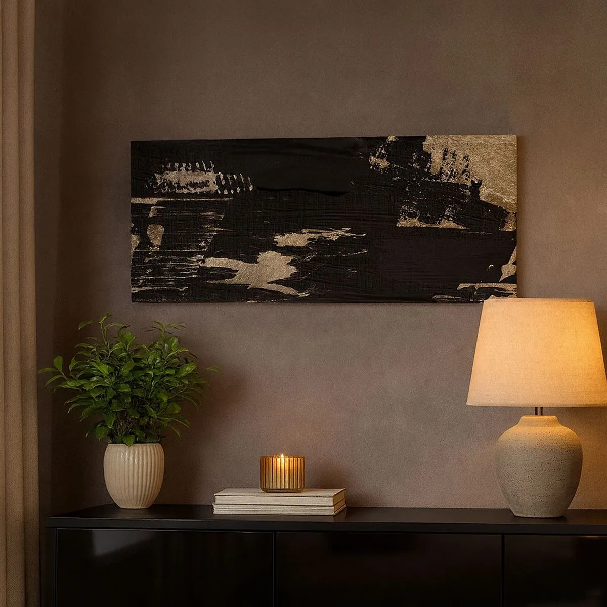 Bild auf Leinwand - Leinwandbild - Spur einer Berührung - 100x40 cm