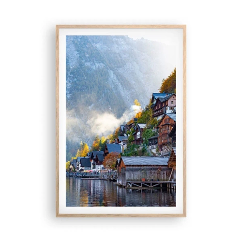 Poster in einem Rahmen aus heller Eiche - Alpenatmosphäre - 61x91 cm