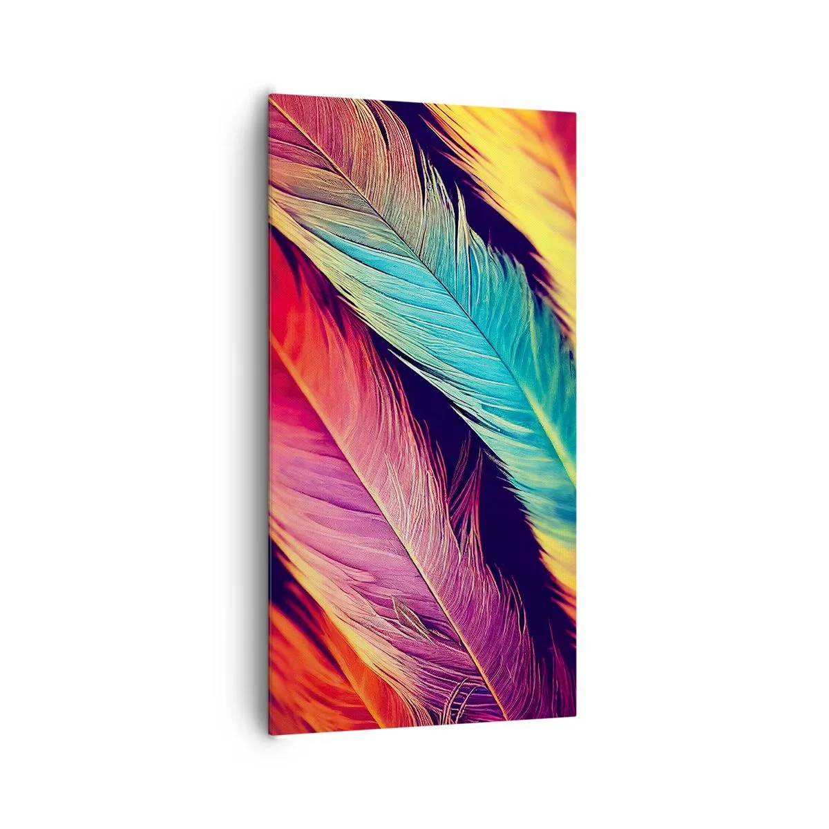 Bild auf Leinwand - Leinwandbild - Gefiederter Regenbogen - 65x120 cm