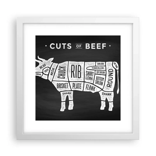 Poster in einem weißen Rahmen - Metzger Grundierung - 30x30 cm