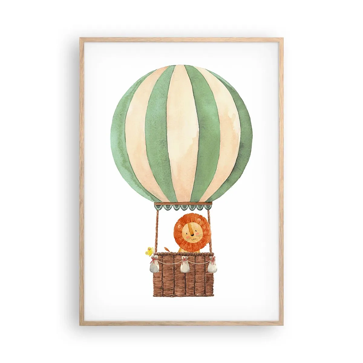 Poster in einem Rahmen aus heller Eiche - Leons Reisen - 70x100 cm