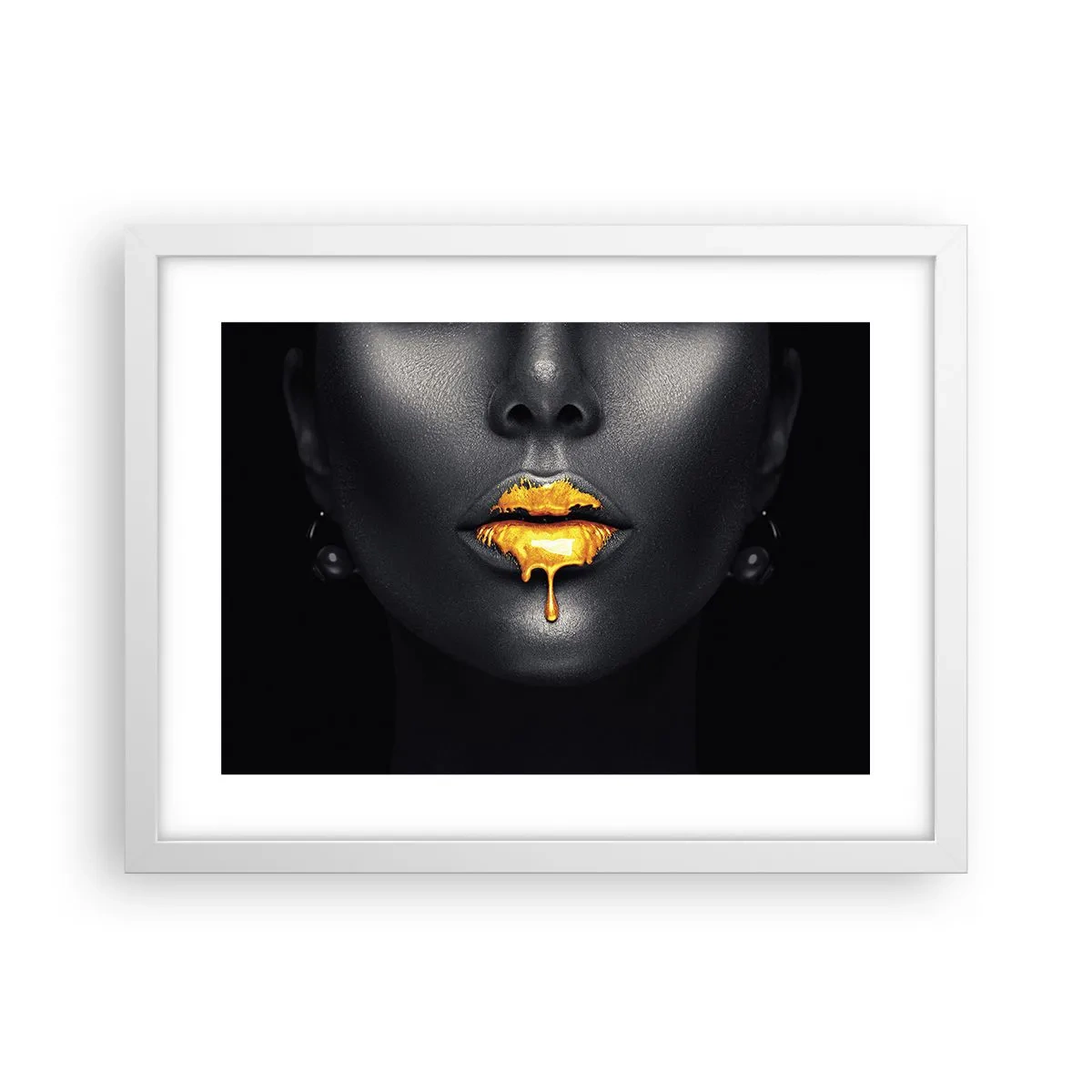 Poster in einem weißen Rahmen - Goldmaul - 40x30 cm