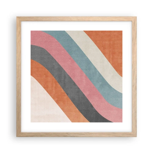 Poster in einem Rahmen aus heller Eiche - Diagonale Komposition – Bewegung - 40x40 cm