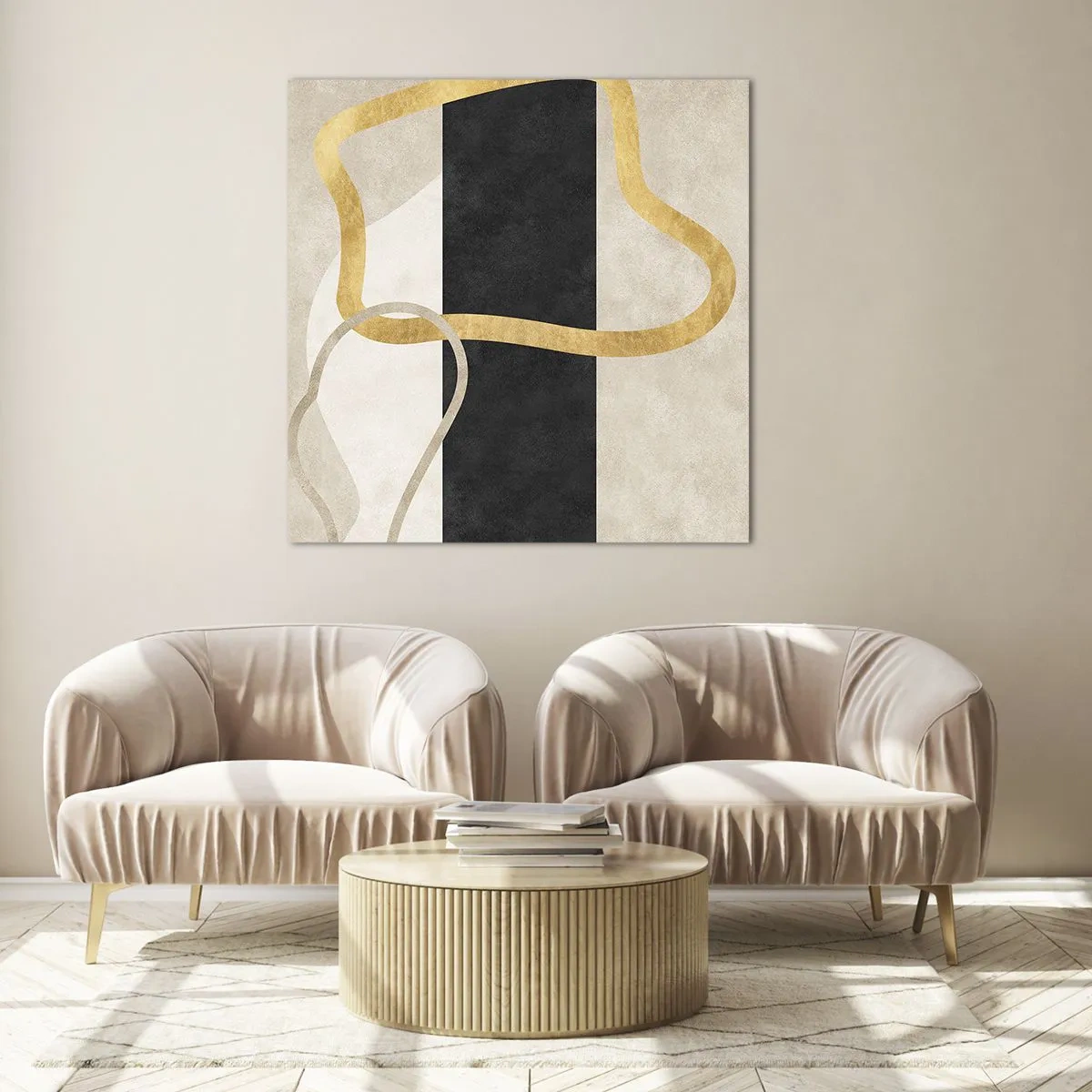 Glasbild - Bild auf glas - Schleifenformen - 40x40 cm