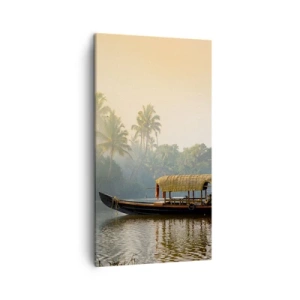 Bild auf Leinwand - Leinwandbild - Haus am Fluss - 45x80 cm