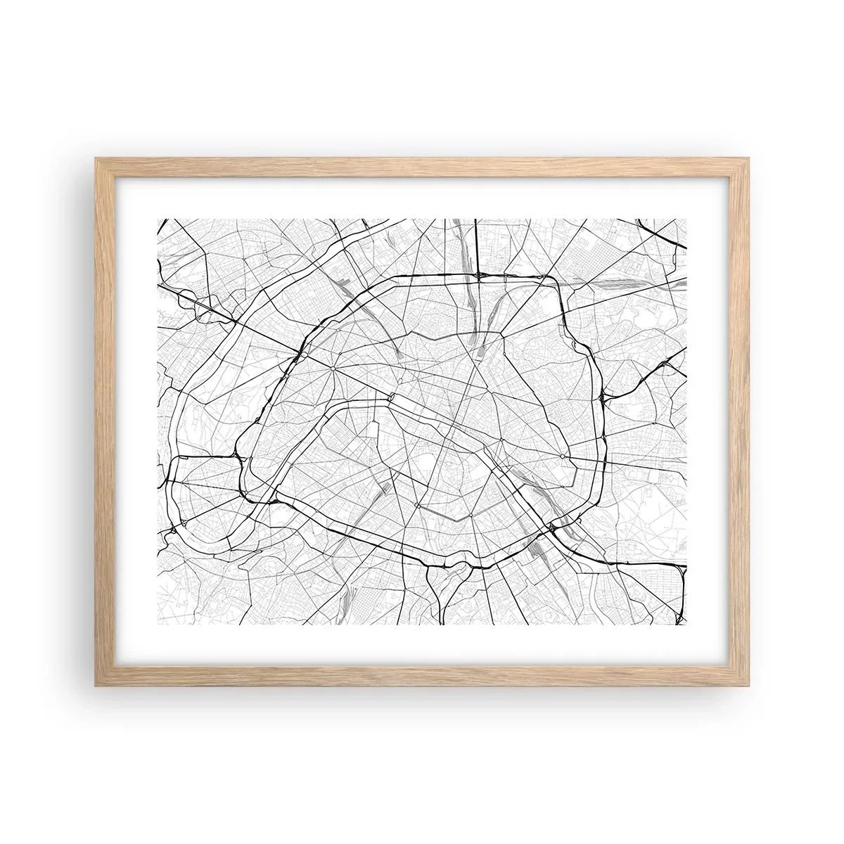 Poster in einem Rahmen aus heller Eiche - Pariser Blume - 50x40 cm