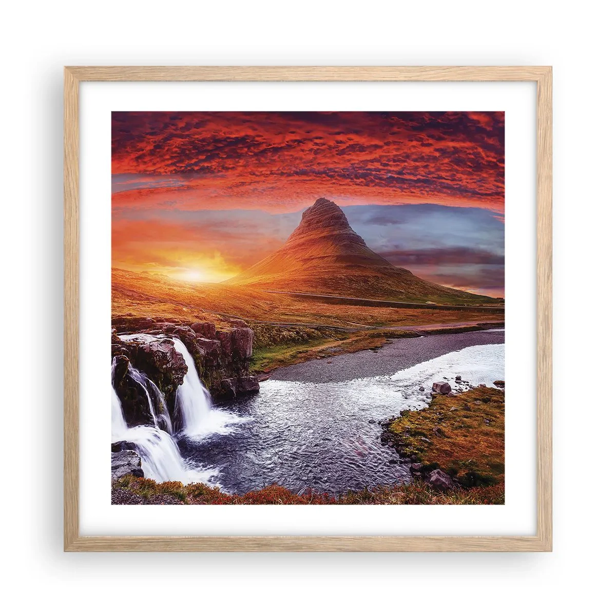 Poster in einem Rahmen aus heller Eiche - Ein Blick auf Mittelerde - 50x50 cm