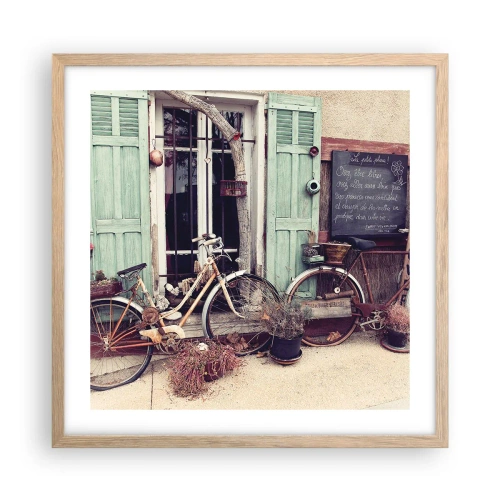 Poster in einem Rahmen aus heller Eiche - Es lebe die Provinz - 50x50 cm