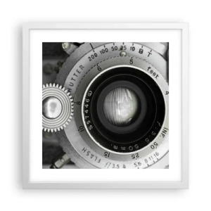 Poster in einem weißen Rahmen - Eine Story über Hollywood - 40x40 cm