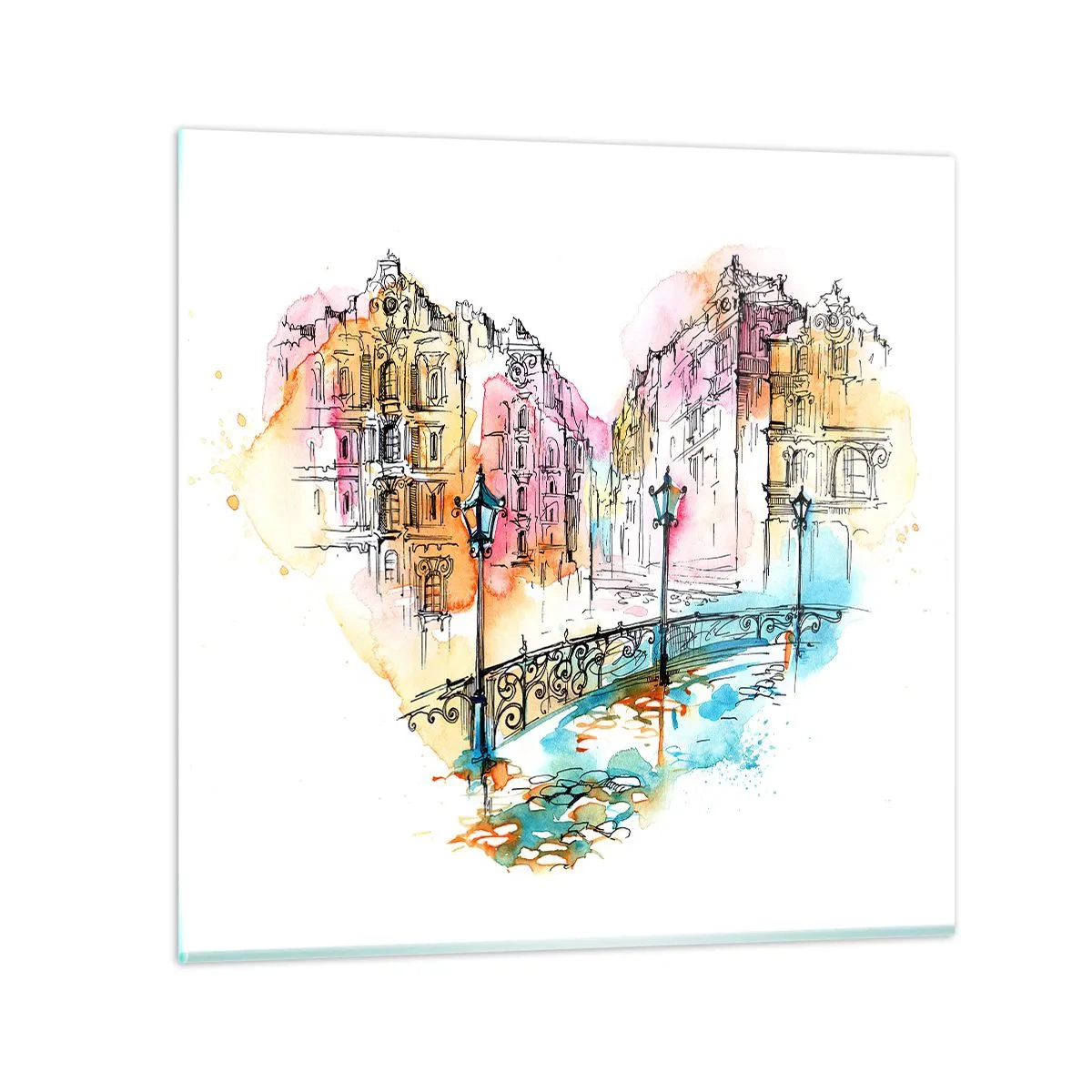 Glasbild - Bild auf glas - Das Herz der Stadt - 30x30 cm