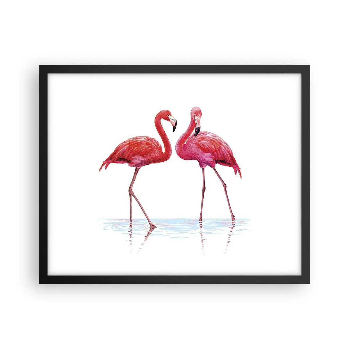Poster in einem schwarzem Rahmen - Rosa randez-vous - 50x40 cm