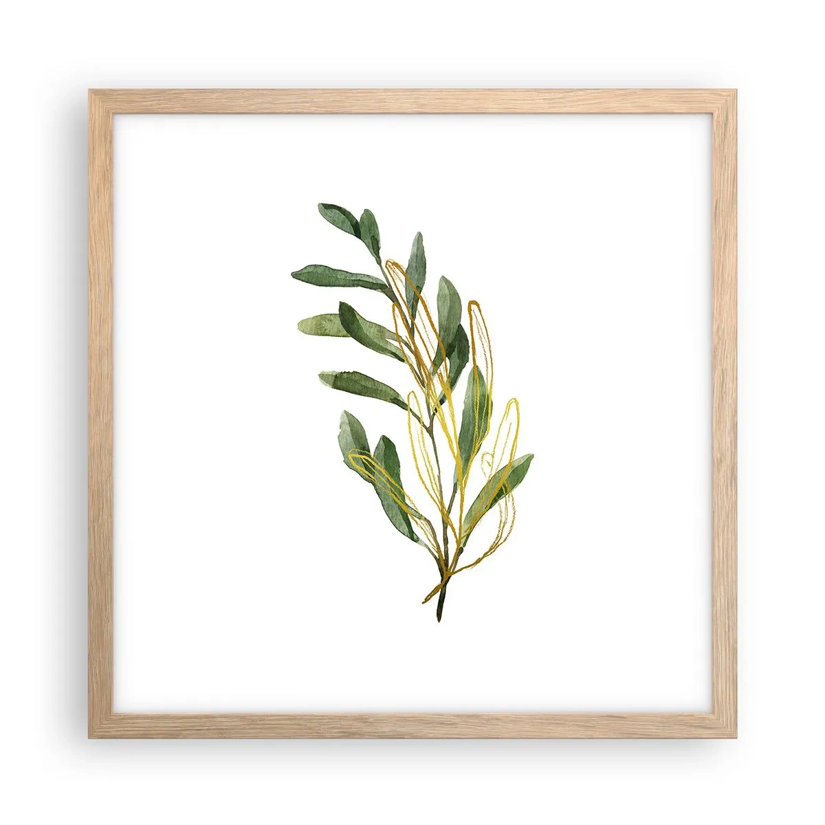 Poster in einem Rahmen aus heller Eiche - Alles was gut ist - 40x40 cm