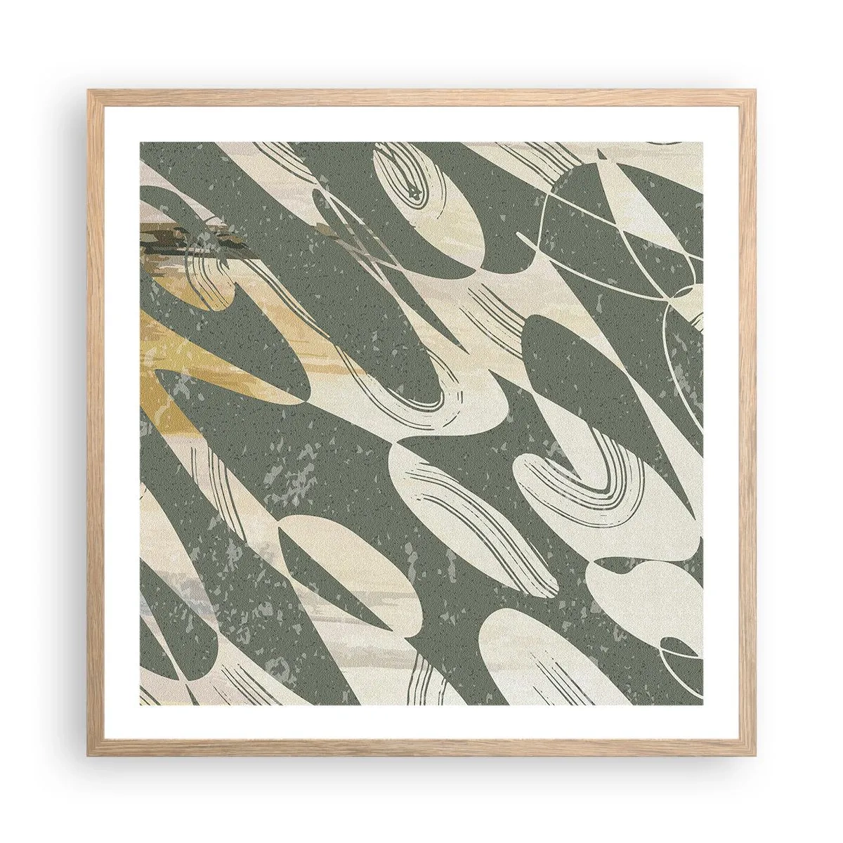 Poster in einem Rahmen aus heller Eiche - Rhythmische Abstraktion - 60x60 cm