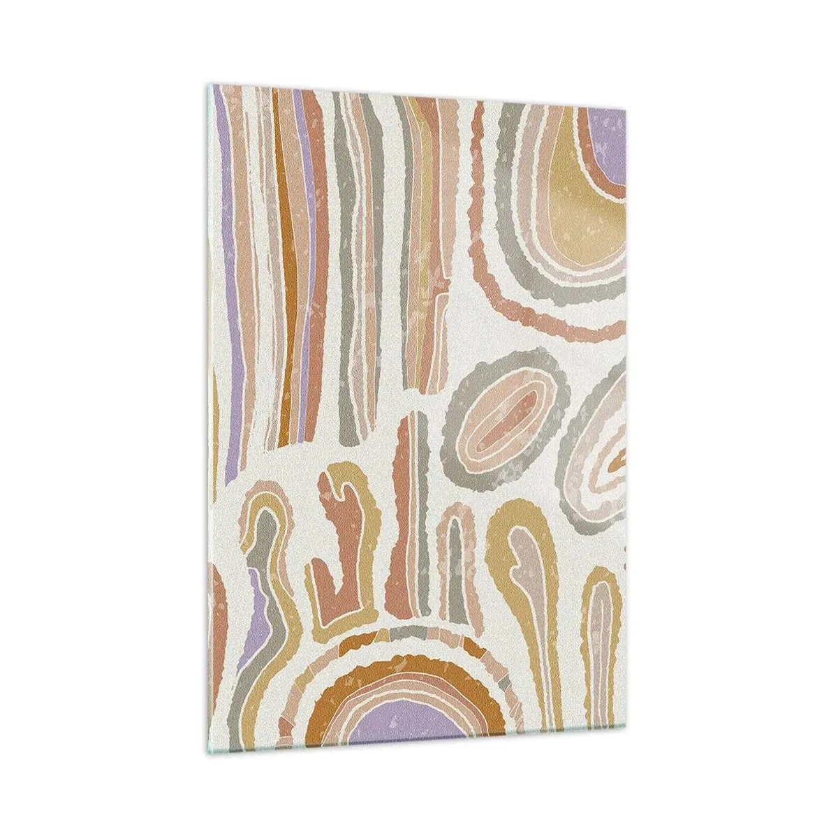 Glasbild - Bild auf glas - Bunte abstrakte Formen, die an mineralische Querschnitte erinnern - 50x70cm - Bunte Querschnitte - Moderne Wanddekoration für Wohnzimmer und Schlafzimmer ARTTOR