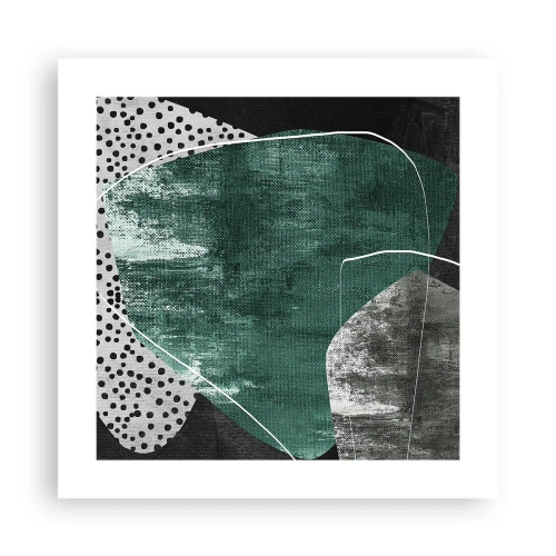 Poster - Bunte Abstraktion mit Blattgold - 40x40 cm