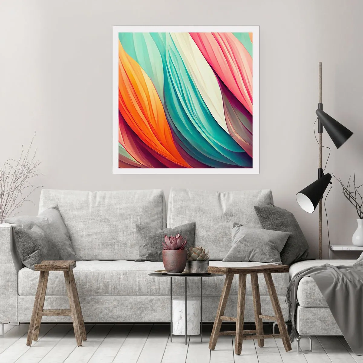 Poster - Regenbogengewebe - 30x30 cm