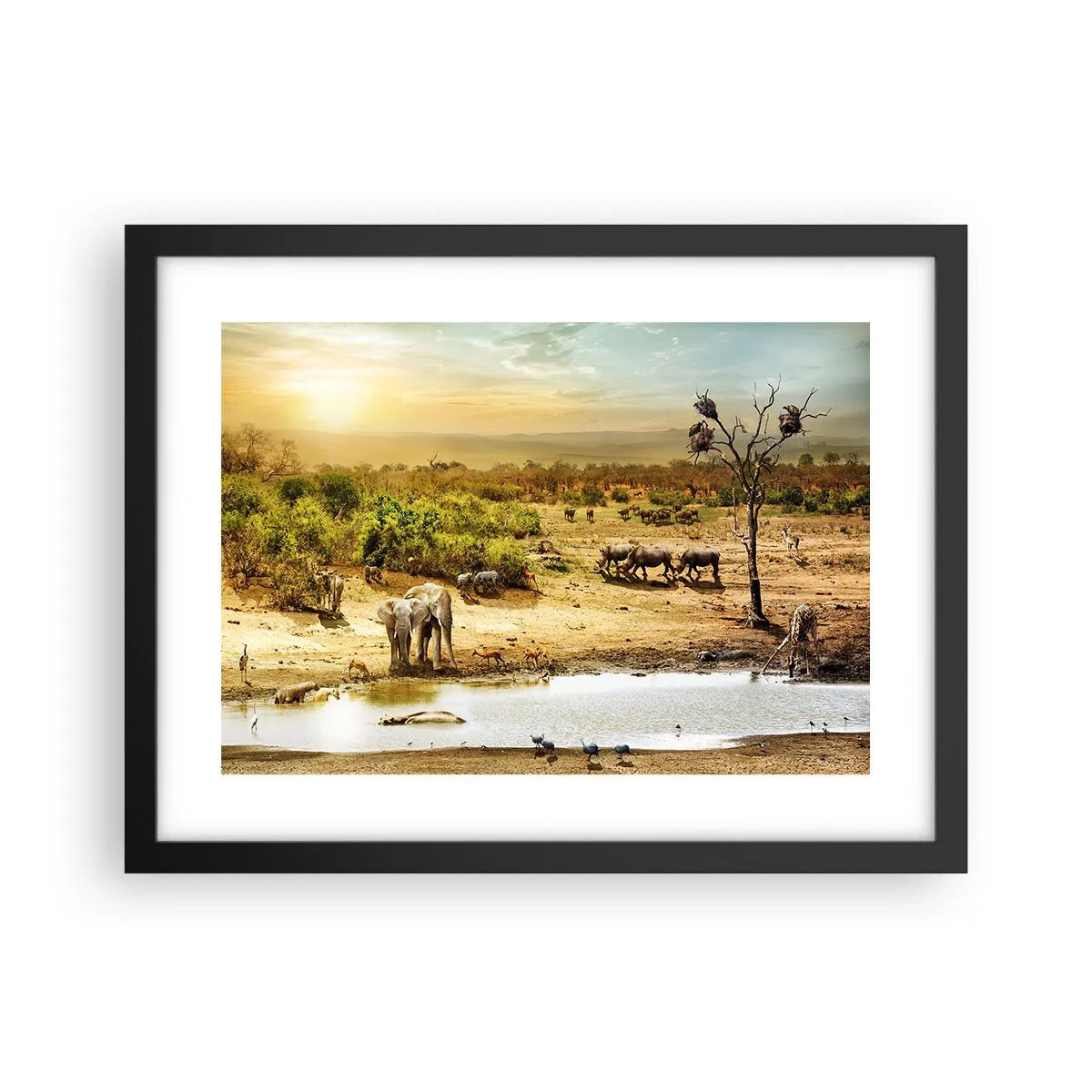 Poster in einem schwarzem Rahmen - Ein Fluss floss aus Eden ... - 40x30 cm