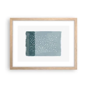 Poster in einem Rahmen aus heller Eiche - Auf Blau gewachsen - 40x30 cm