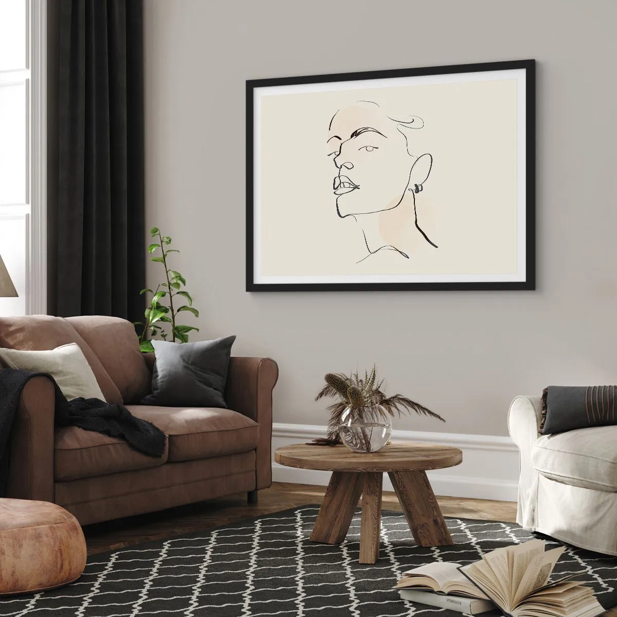 Poster in einem schwarzem Rahmen - Ein stolzer Blick - 91x61 cm