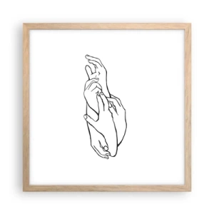 Poster in einem Rahmen aus heller Eiche - Gute Geste - 40x40 cm