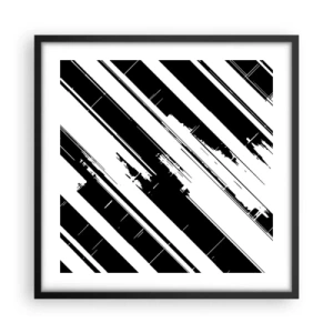 Poster in einem schwarzem Rahmen - Eine intensive und dynamische Komposition - 50x50 cm