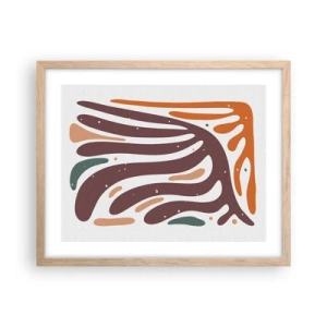 Poster in einem Rahmen aus heller Eiche - Strahlende organische Komposition - 50x40 cm