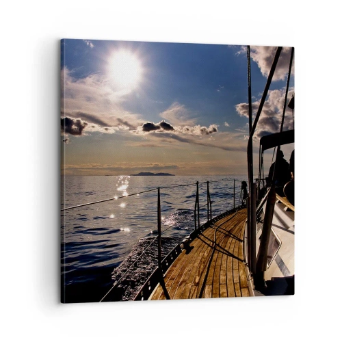 Bild auf Leinwand - Leinwandbild - Der Sonne entgegen segeln - 60x60 cm