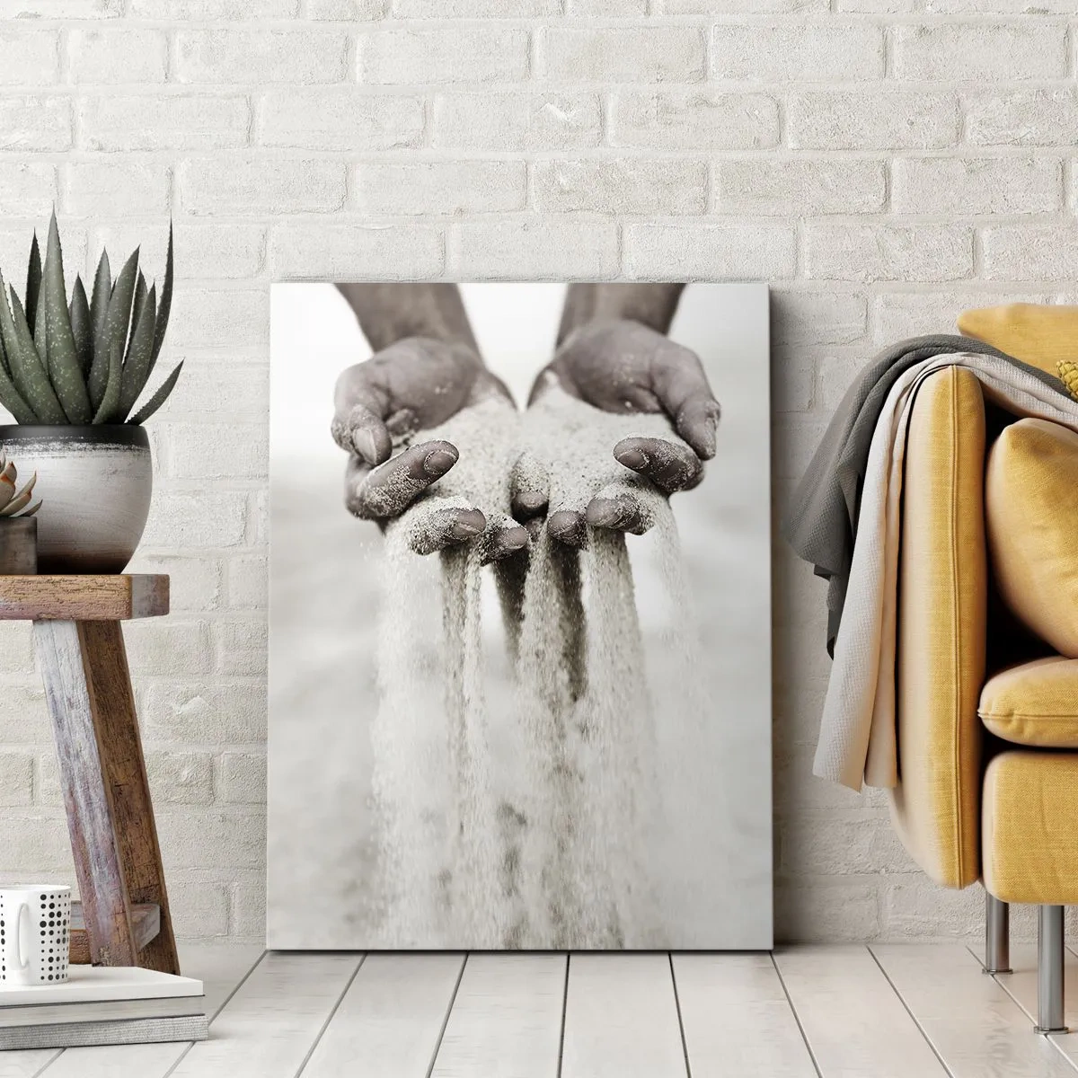 Bild auf Leinwand - Leinwandbild - Mit diesen Händen… - 45x80 cm