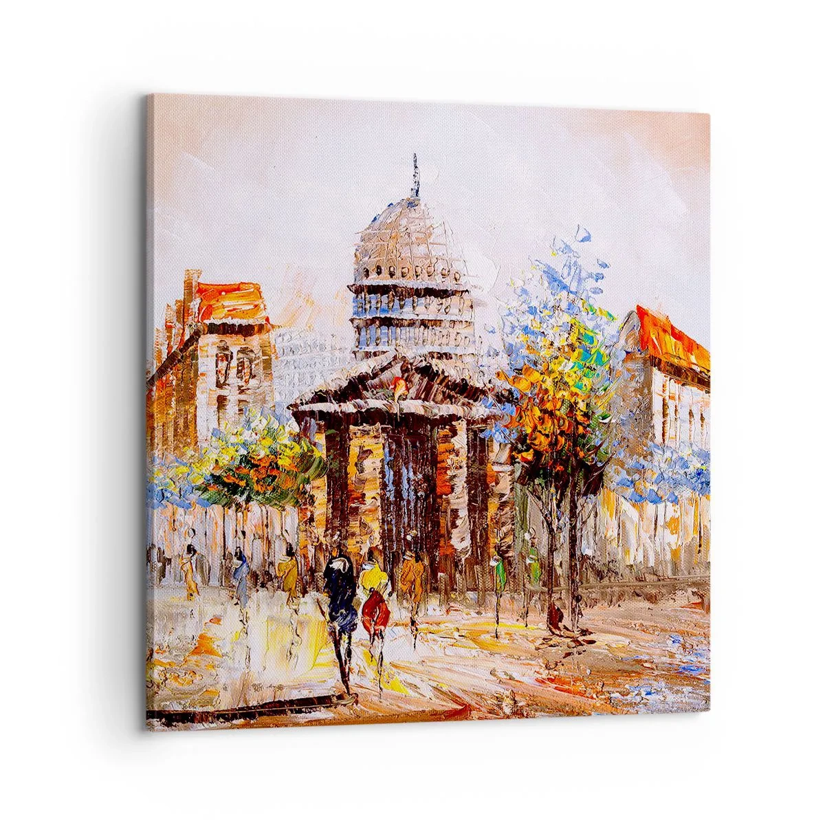 Bild auf Leinwand - Leinwandbild - Pariser Spaziergang - 60x60 cm