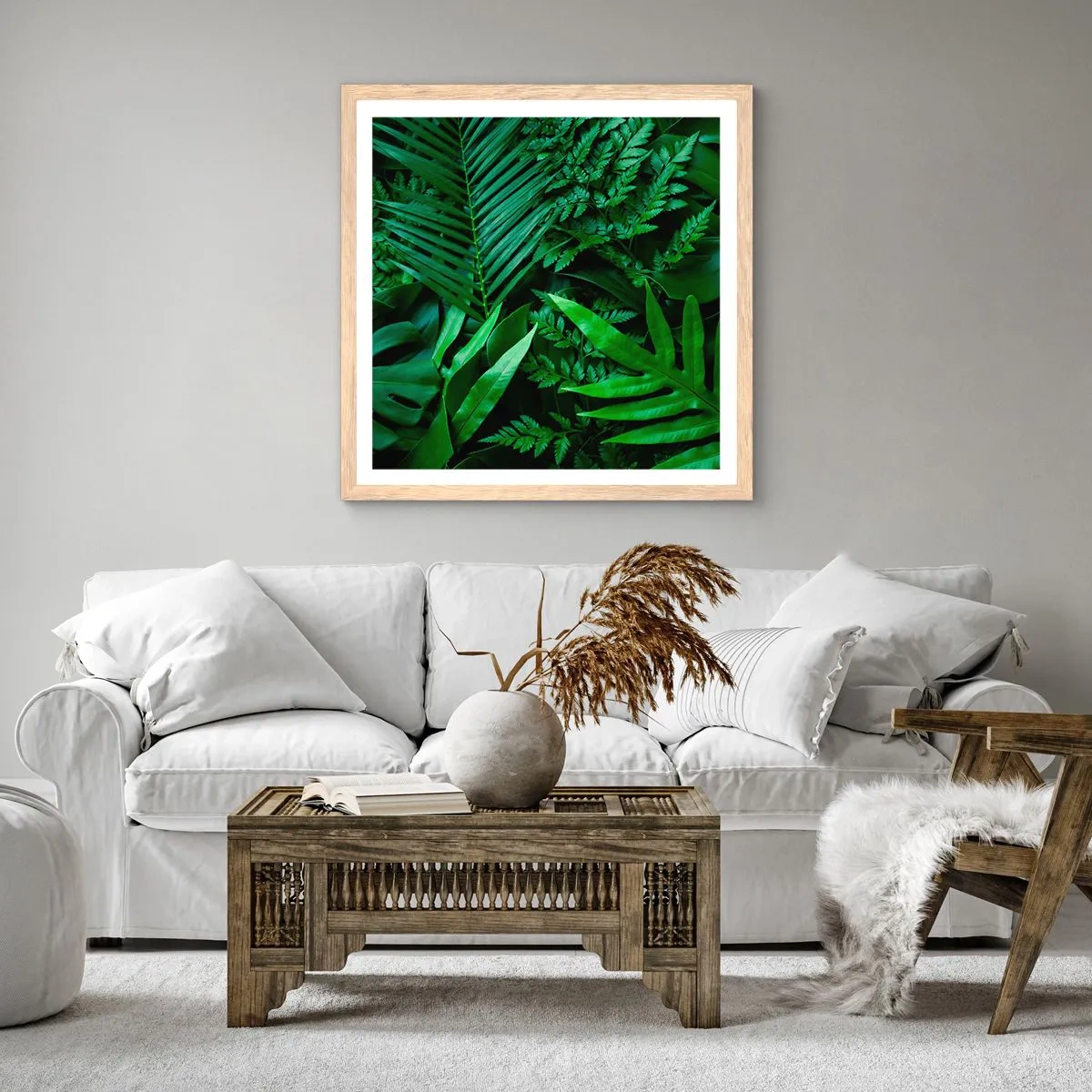 Poster in einem Rahmen aus heller Eiche - Eingebettet ins Grüne - 30x30 cm