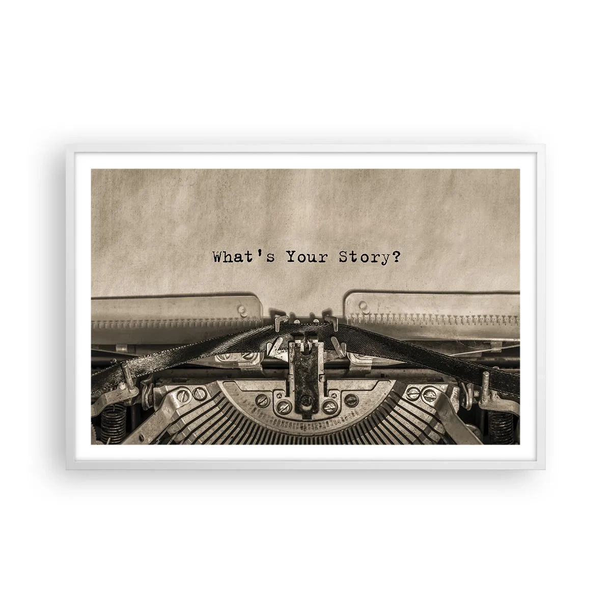 Poster in einem weißen Rahmen - Erzähl es mir - 91x61 cm