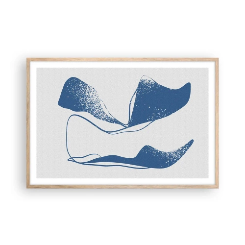 Poster in einem Rahmen aus heller Eiche - Geflügelte Abstraktion - 91x61 cm