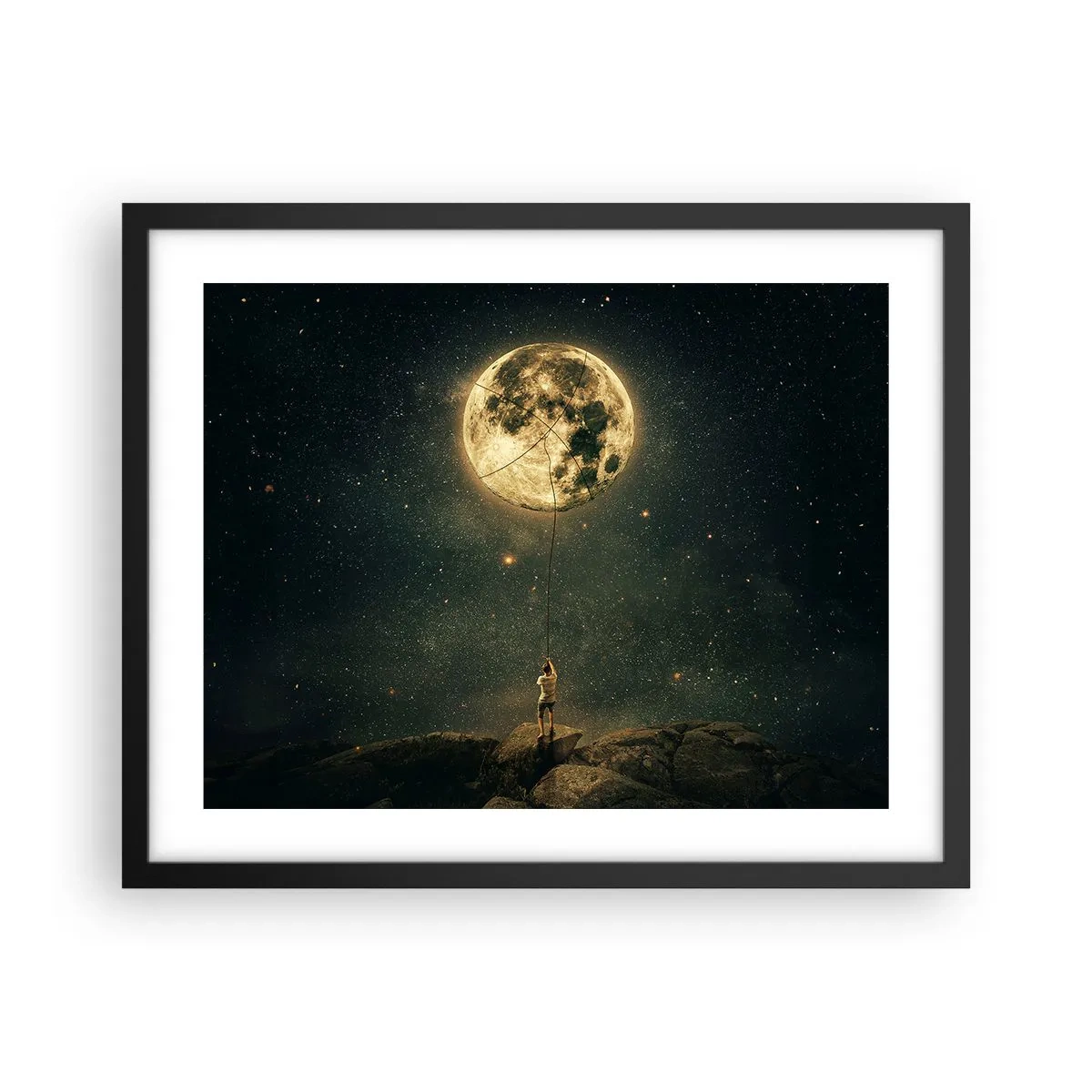 Poster in einem schwarzem Rahmen - Der Mann, der den Mond gestohlen hat - 50x40 cm