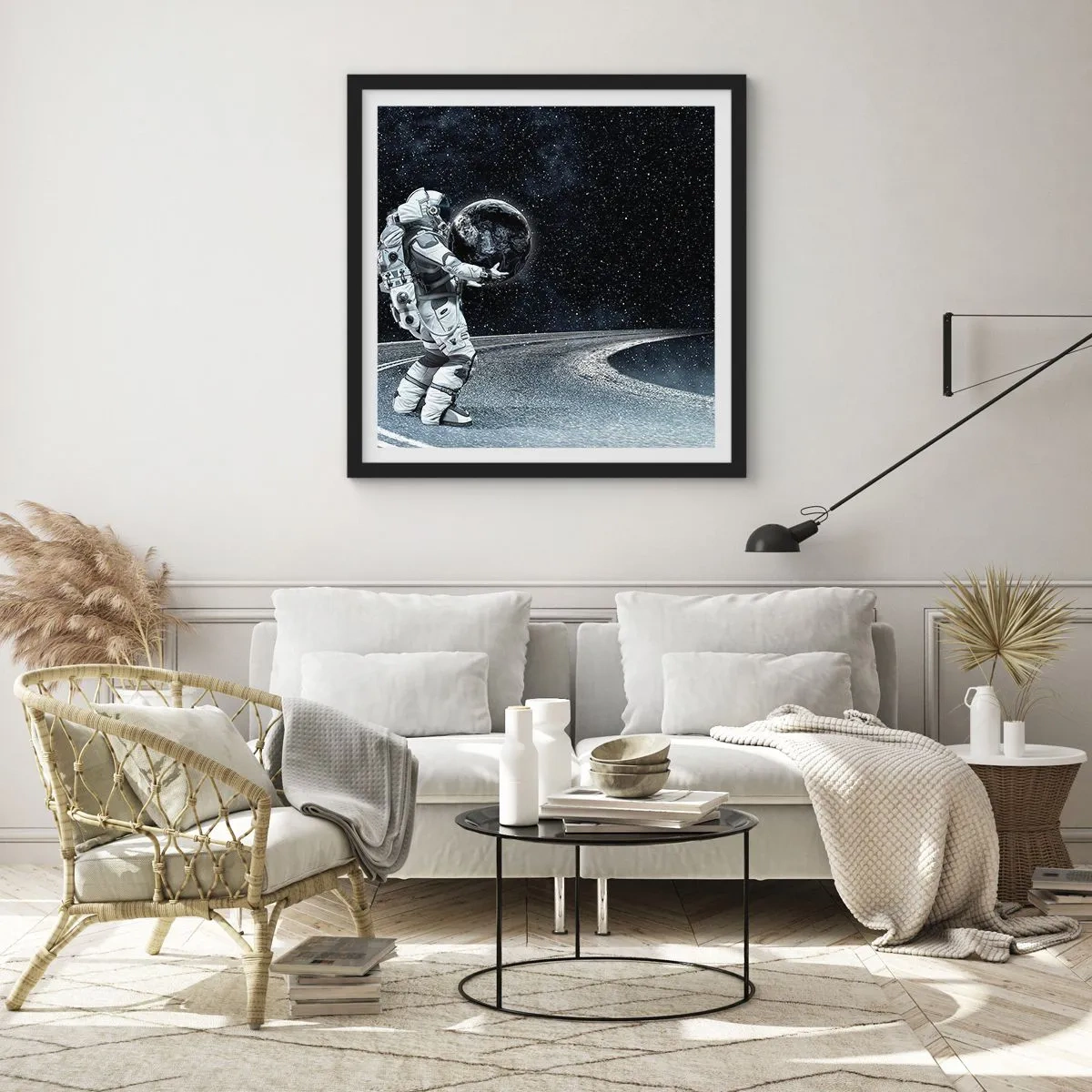 Poster in einem schwarzem Rahmen - Auf der Milchstraße - 40x40 cm