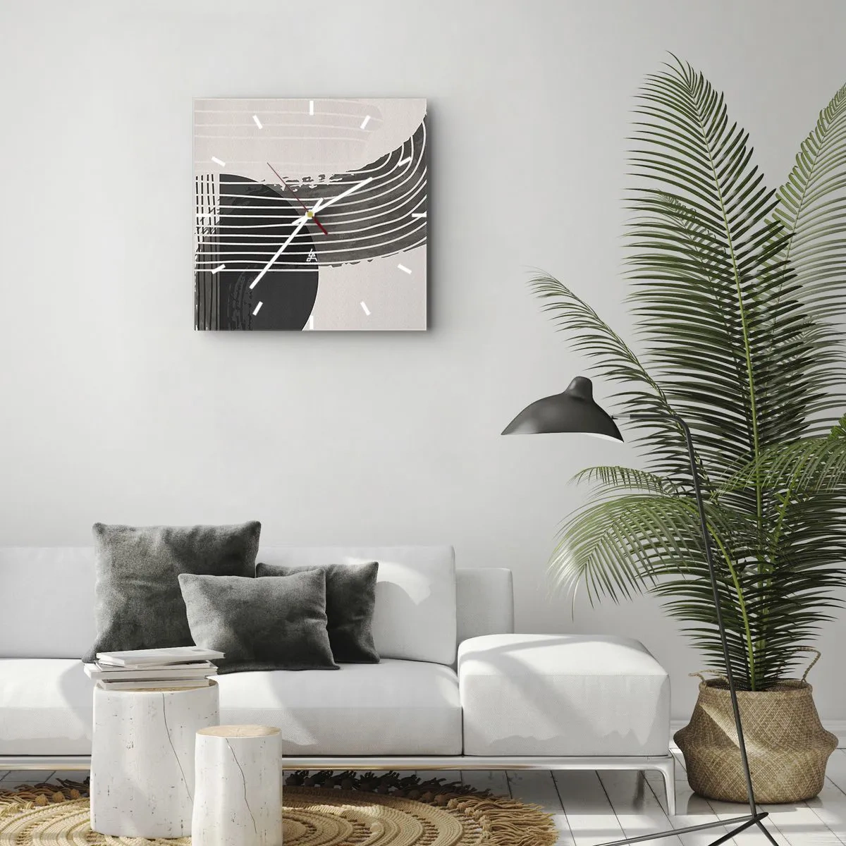 Wanduhr - Glasuhr - Hin und zurück - 40x40 cm