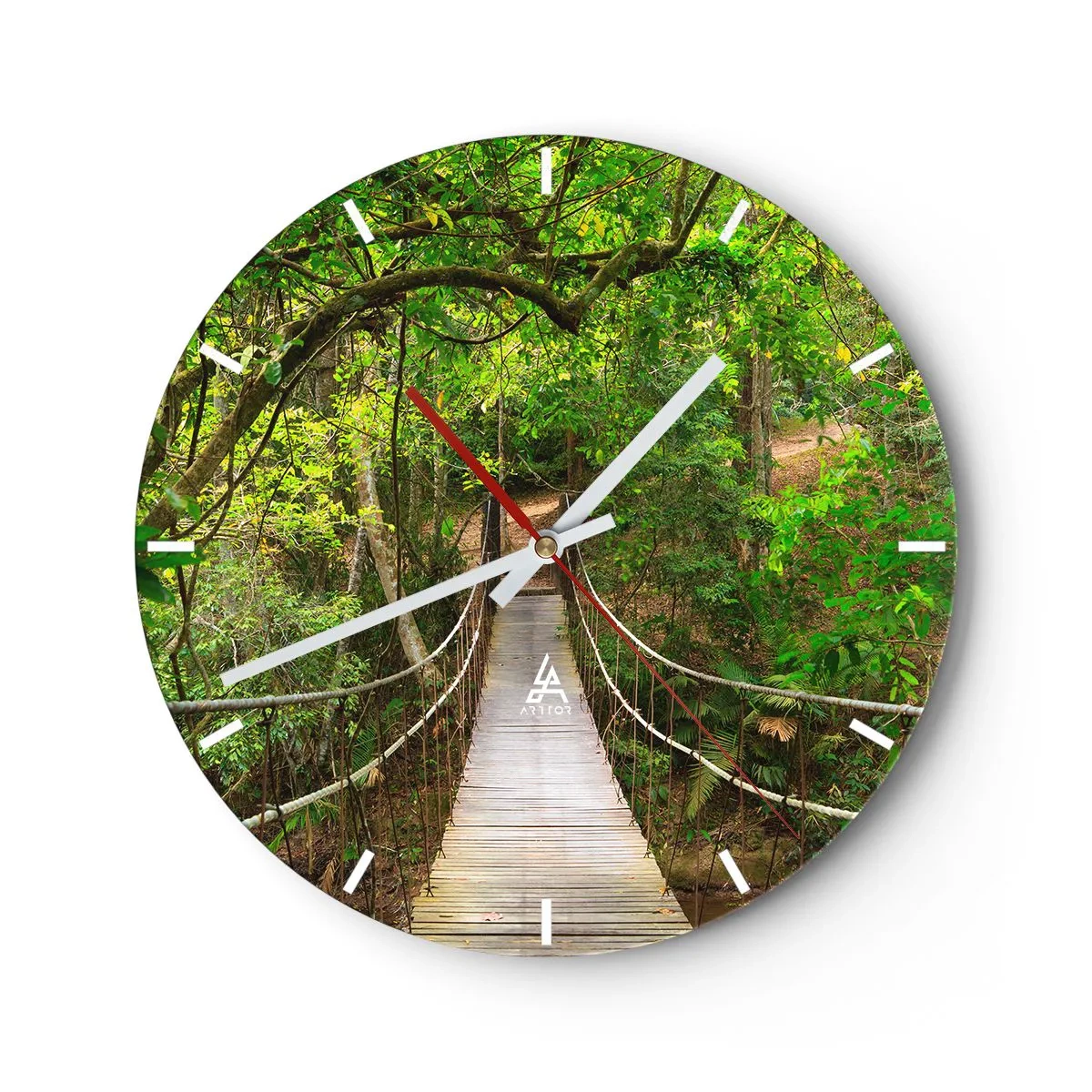 Wanduhr - Glasuhr - Denn im Garten gibt es eine Schlingpflanze - 40x40 cm