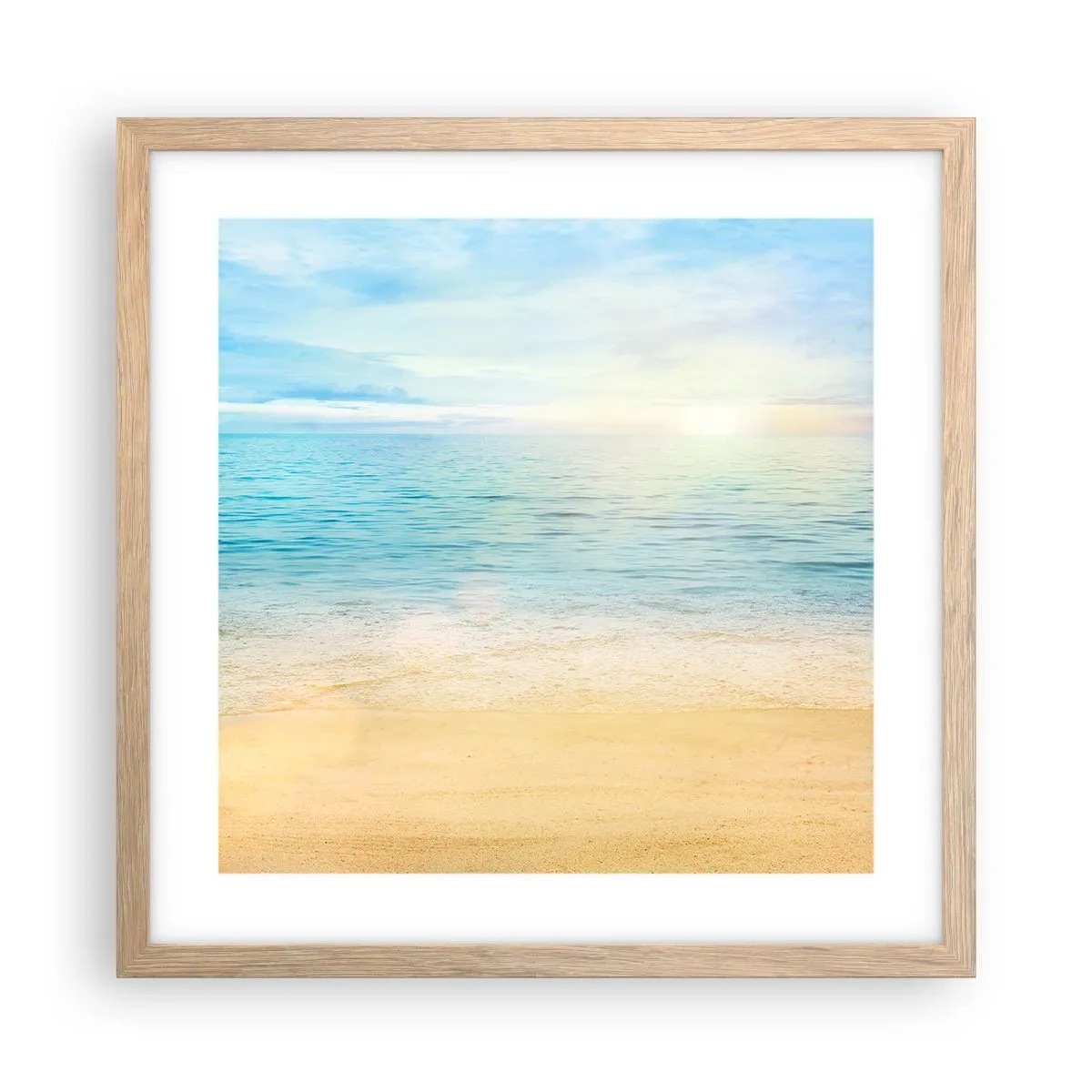 Poster in einem Rahmen aus heller Eiche - Großes Blau - 40x40 cm