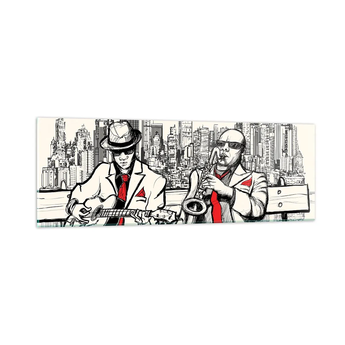 Glasbild - Bild auf glas - New Yorker Improvisation - 90x30 cm