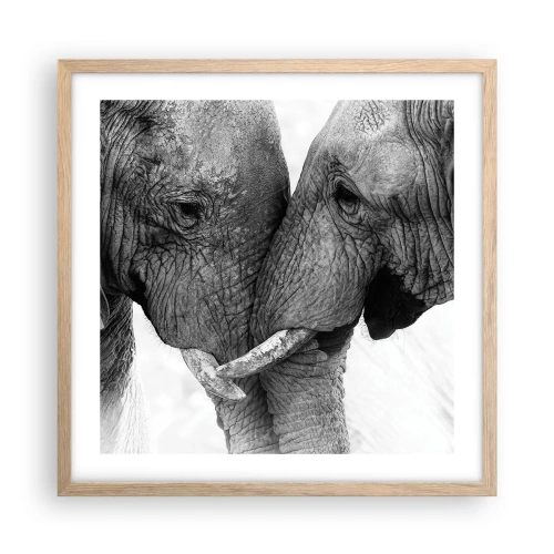 Poster in einem Rahmen aus heller Eiche - Herzliches Geständnis - 50x50 cm