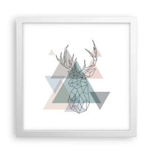 Poster in einem weißen Rahmen - In einem geometrischen Wald - 30x30 cm