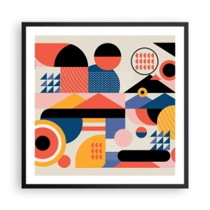 Poster in einem schwarzem Rahmen - Komposition: Na, los, spiel! - 60x60 cm