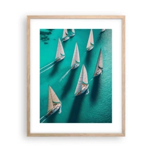 Poster in einem Rahmen aus heller Eiche - Im Wettbewerb mit dem Wind - 40x50 cm