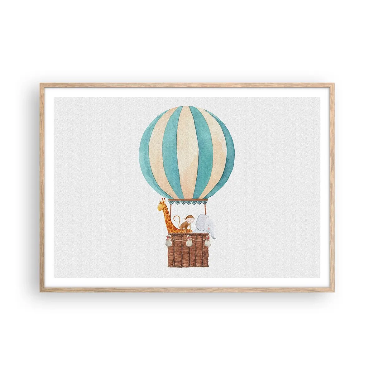 Poster in einem Rahmen aus heller Eiche - Fantastische Reise - 100x70 cm