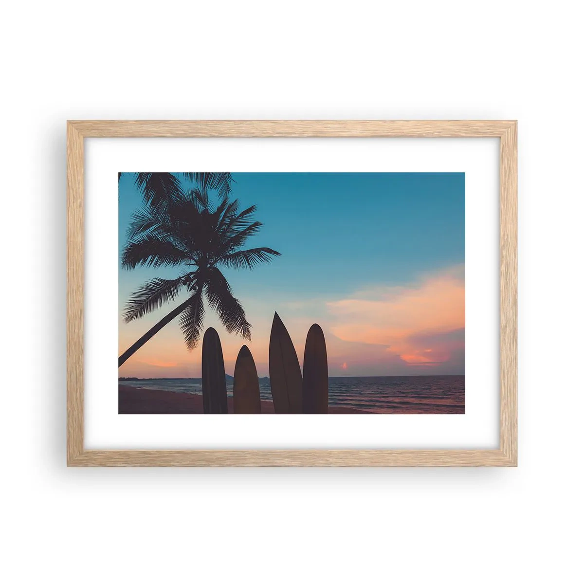 Poster in einem Rahmen aus heller Eiche - Morgen wird es auch lustig - 40x30 cm