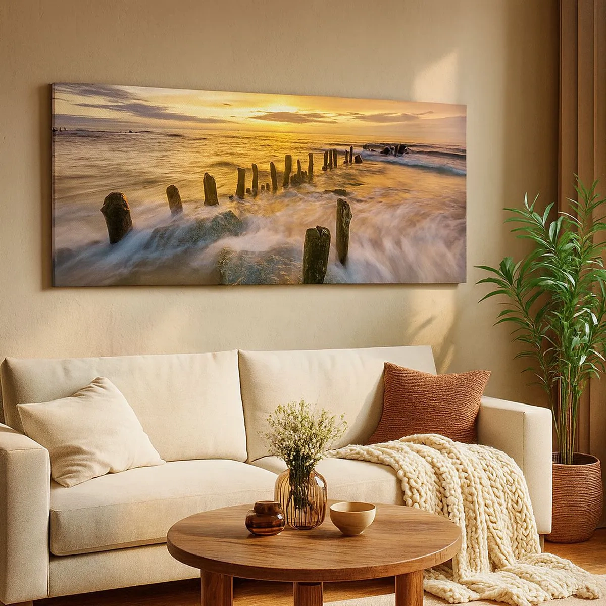 Bild auf Leinwand - Leinwandbild - Die raue Schönheit der Ostsee - 100x40 cm