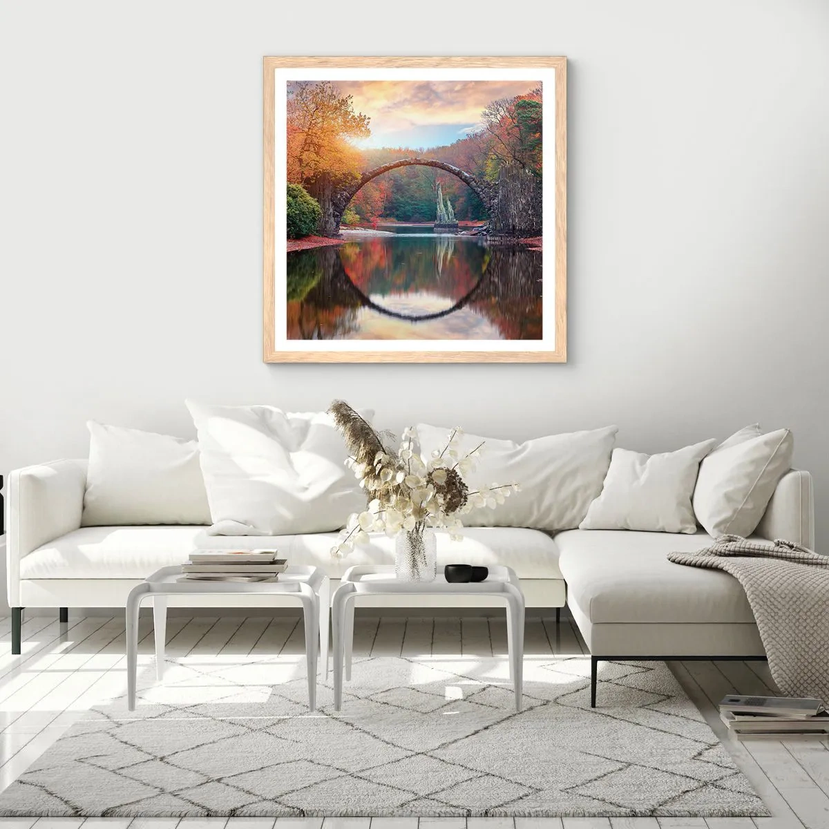 Poster in einem Rahmen aus heller Eiche - Auf der anderen Seite des Spiegels - 50x50 cm