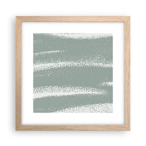 Poster in einem Rahmen aus heller Eiche - Abstraktion im Winterklima - 30x30 cm