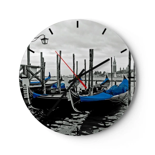 Wanduhr - Glasuhr - Nachdenkliches Venedig - 40x40 cm